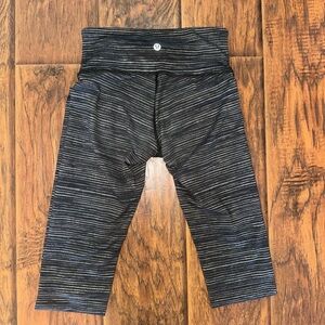 Lululemon Striped Black and Gray Leggings